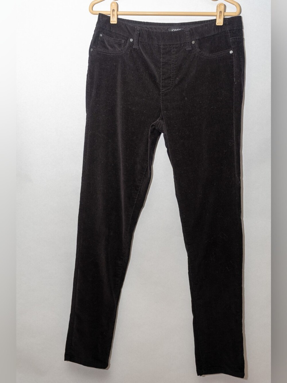 Jones New York Black Corduroy Pull-on Women's Straight-leg Pants Size 10